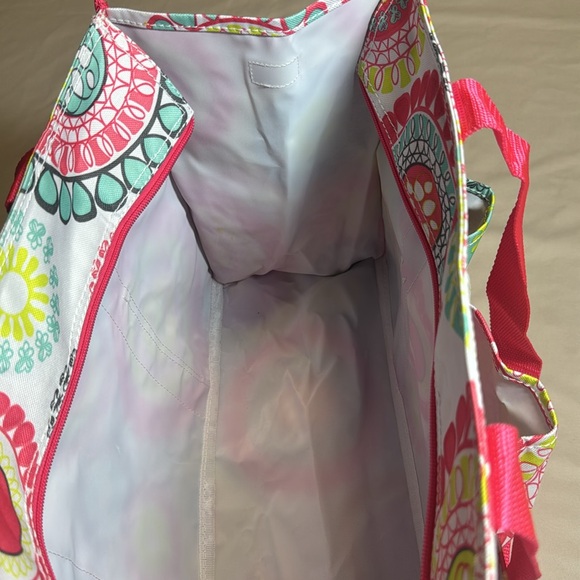 Colorful Thirty-One Organizing Zip Utility Tote in Citrus Medallion Pattern NWOT - Picture 10 of 12